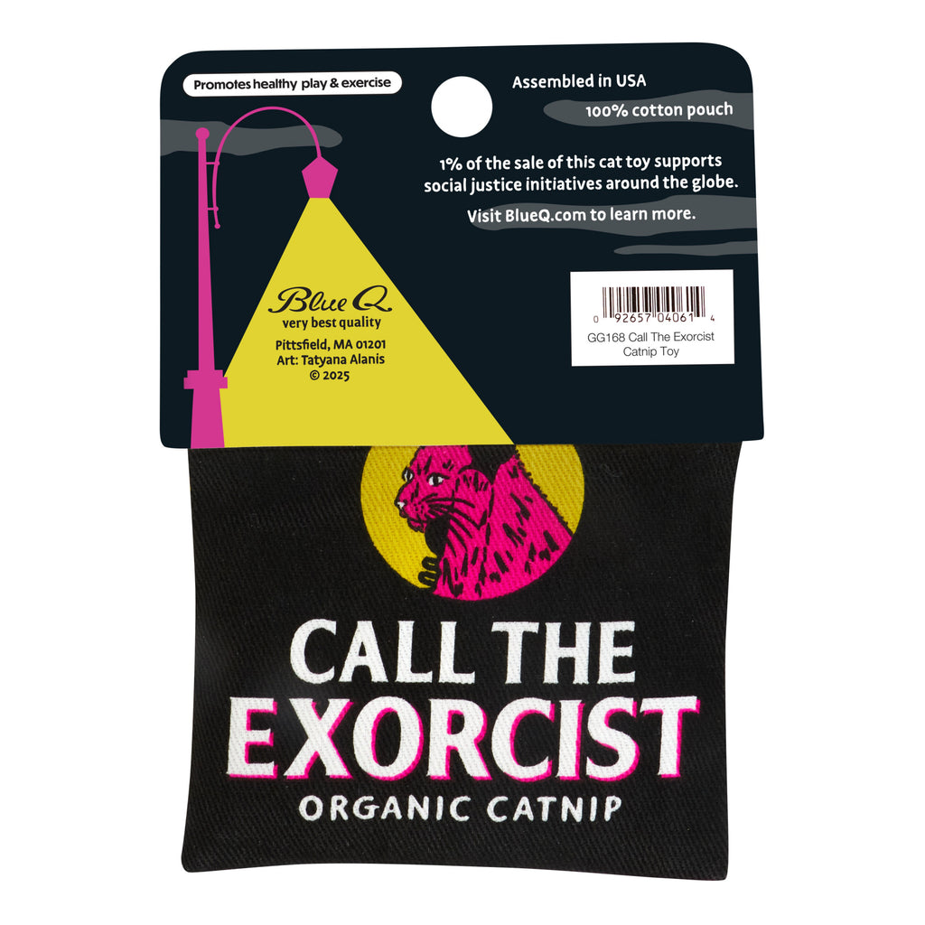 Back of Call The Exorcist Catnip Toy.