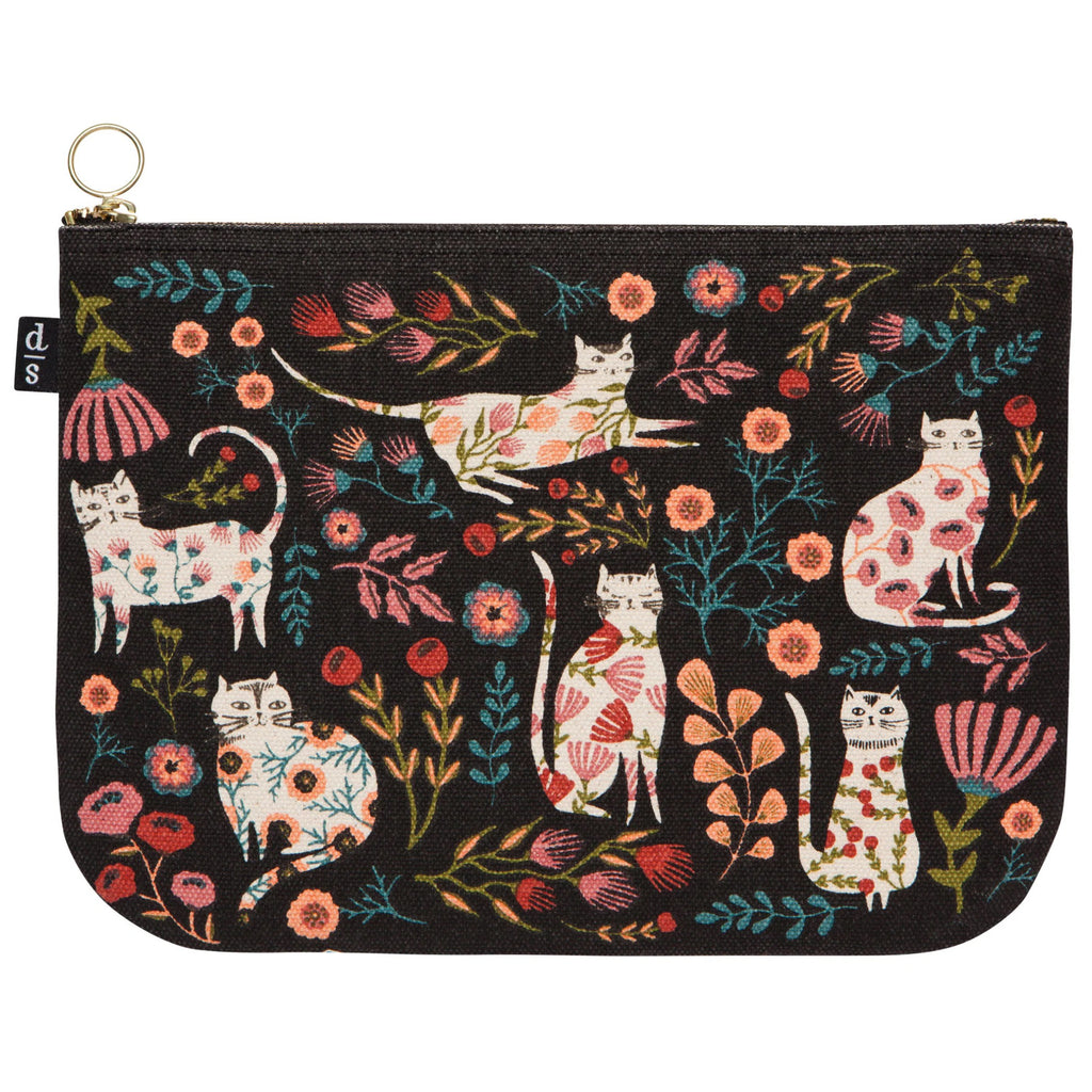 Back of Catbloom Large Zipper Pouch.
