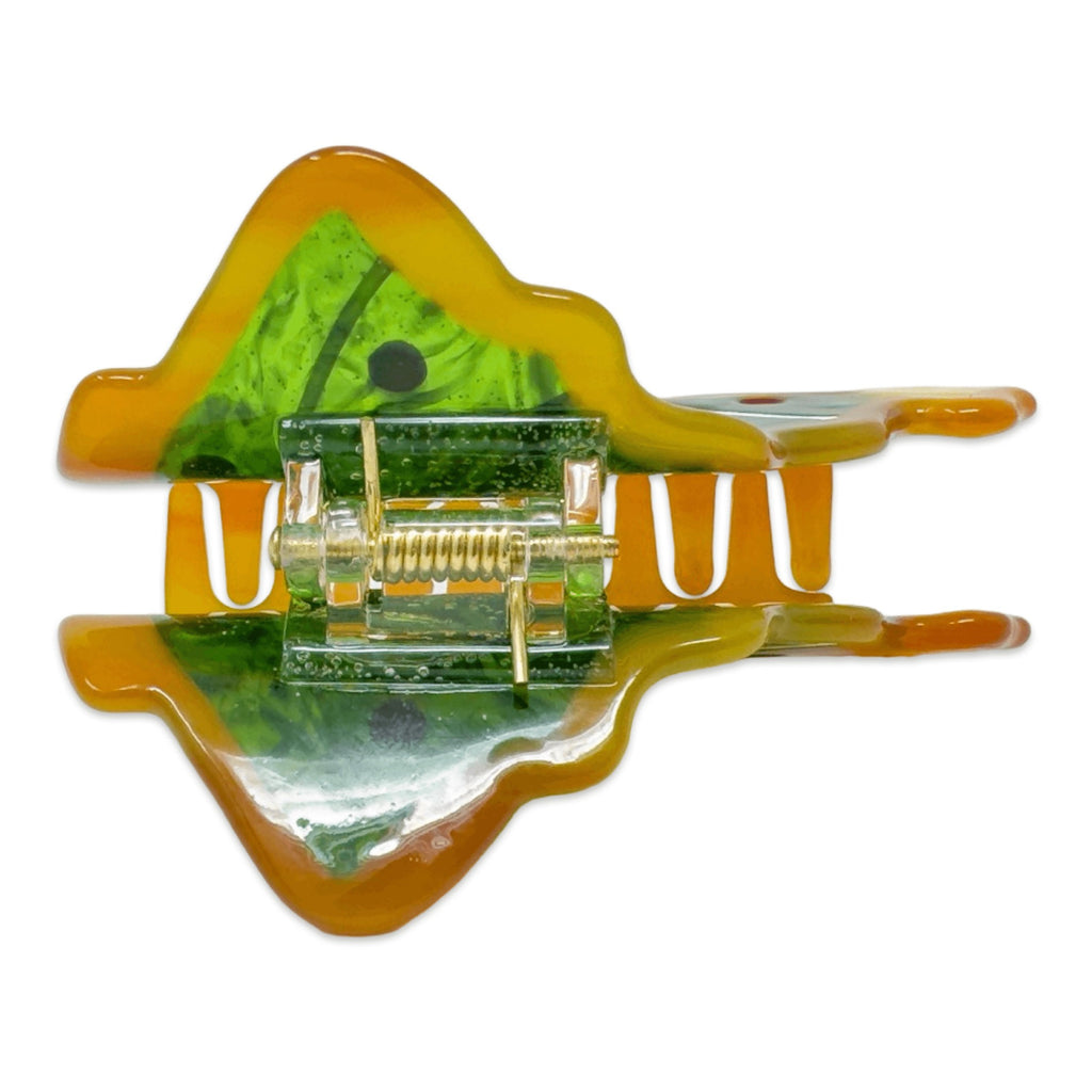 Back of Christmas Tree Holiday Hair Claw.