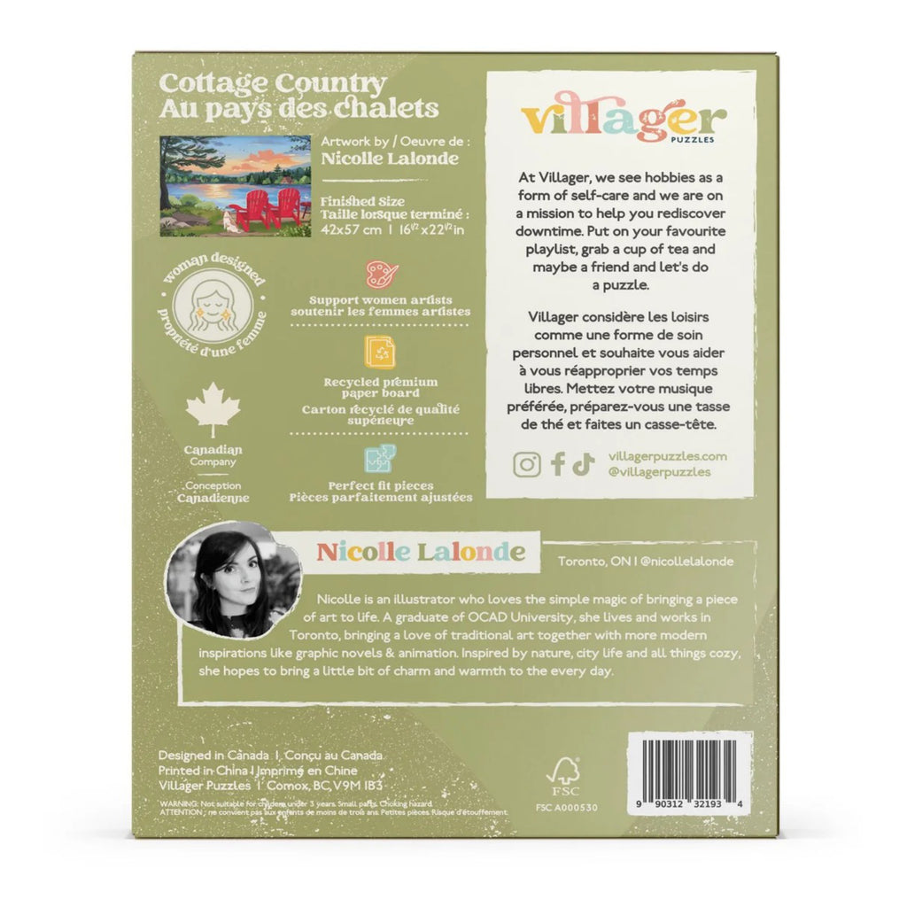 Back of Cottage Country Puzzle.