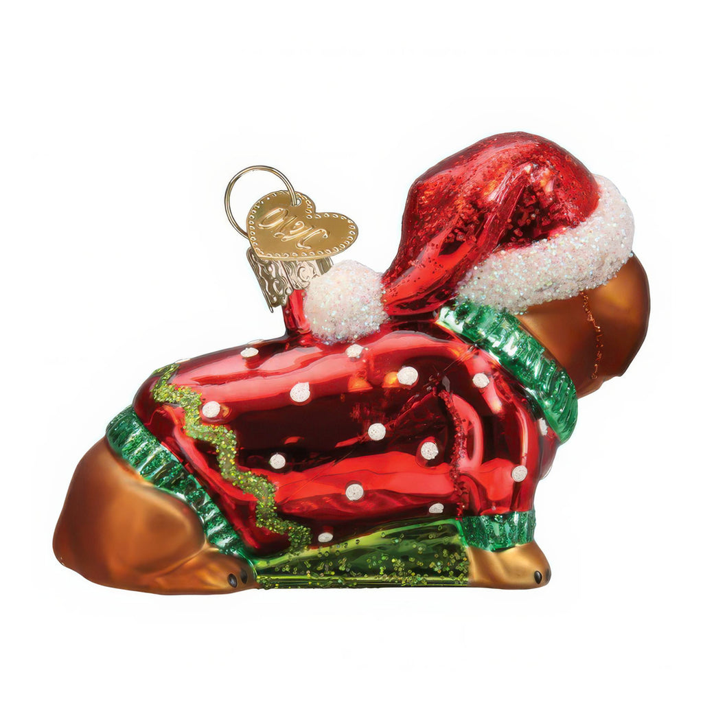 Back of Dashing Dachshund Puppy Ornament.