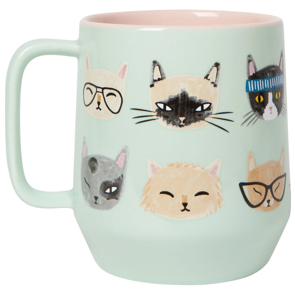 Back of Feline Fine Mega Mug.