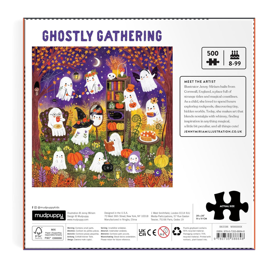 Back of Ghostly Gathering 500 Piece Family Puzzle.