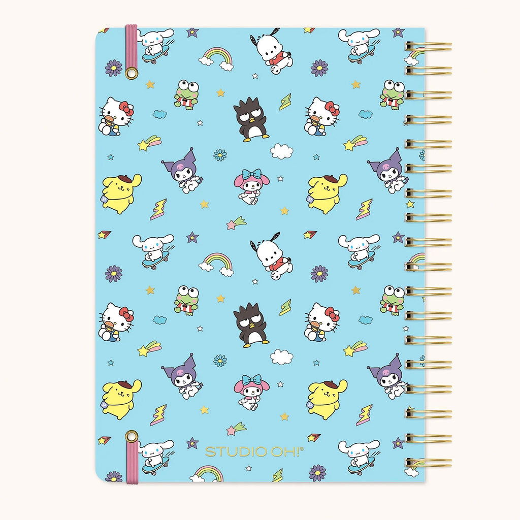 Back of Hello Kitty And Friends Blue Undated Planner.
