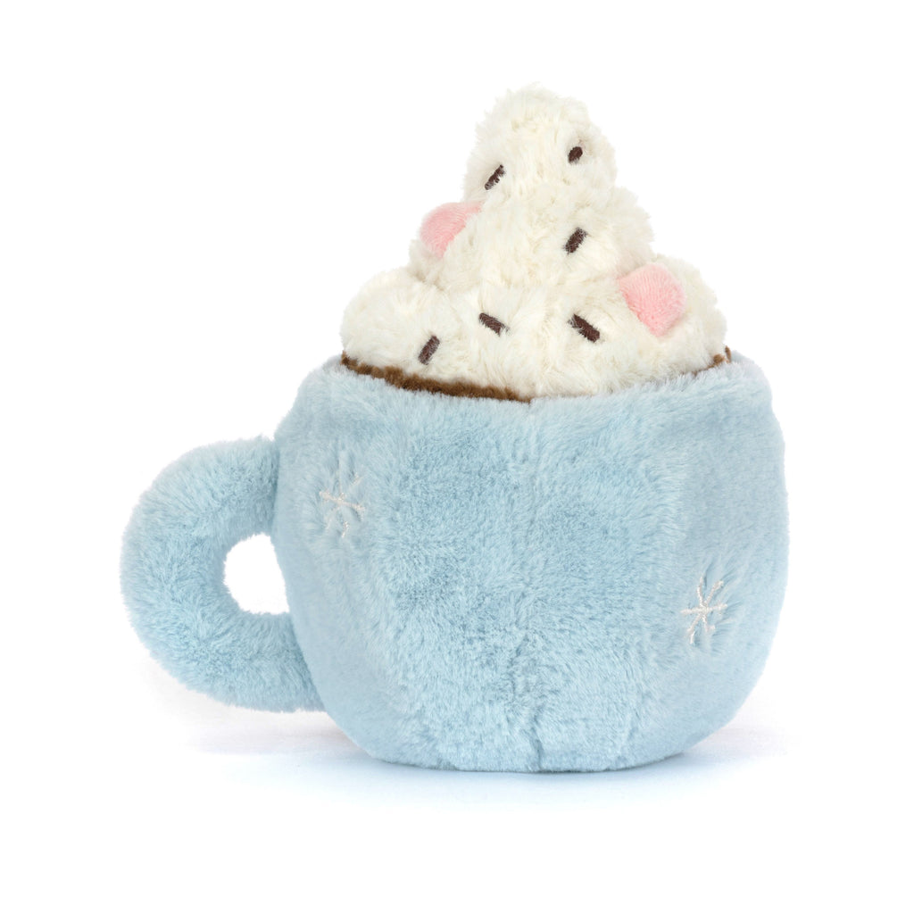 Back of Jellycat Amuseables Hot Chocolate With Marshmallows.