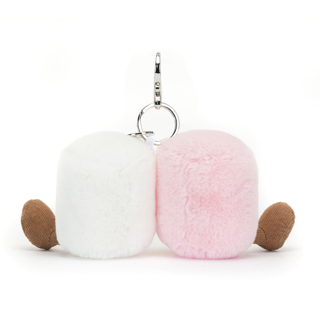 Back of Jellycat Amuseables Pair of Marshmallows Bag Charm.