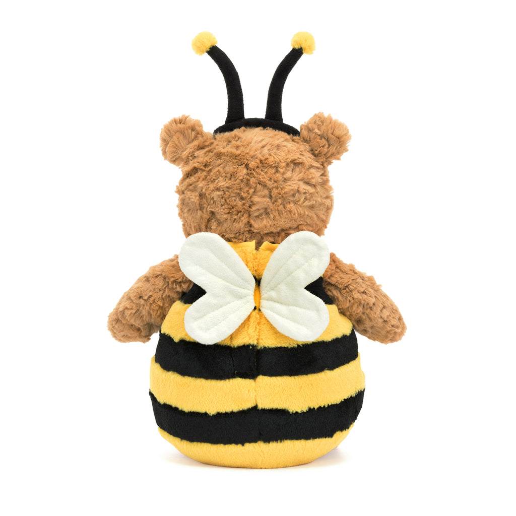 Back of Jellycat Bartholomew Bear Bumblebee.