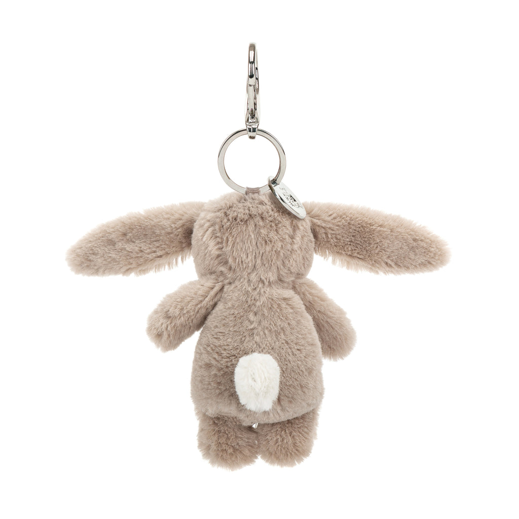 Back of Jellycat Bashful Bunny Beige Bag Charm.