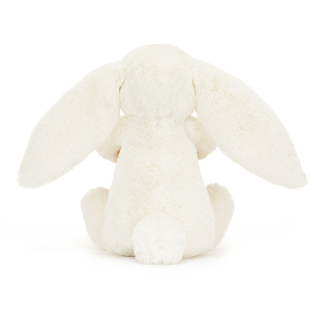 Back of Jellycat Bashful Bunny with Present Little.
