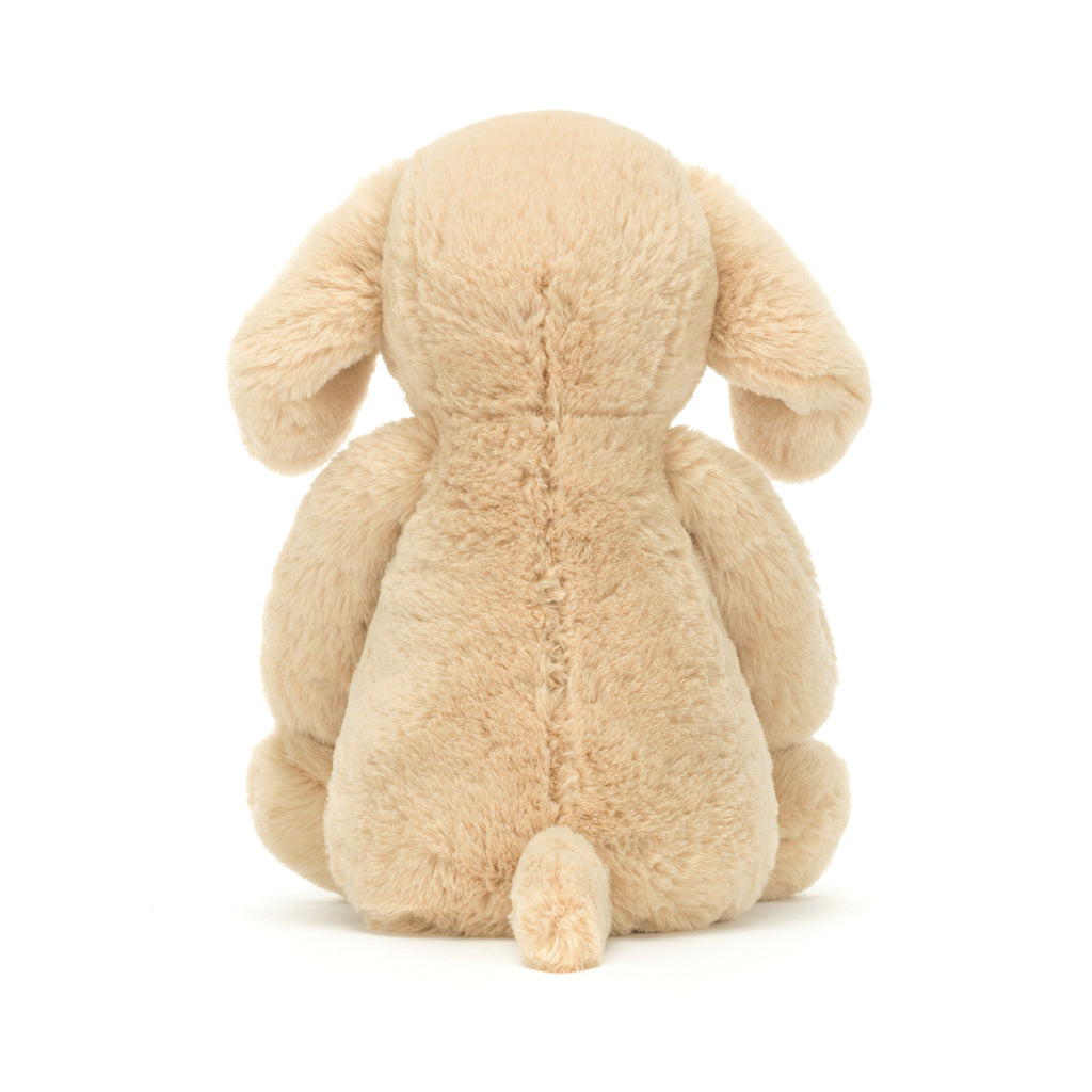 Back of Jellycat Bashful Luxe Puppy Orlando Original.