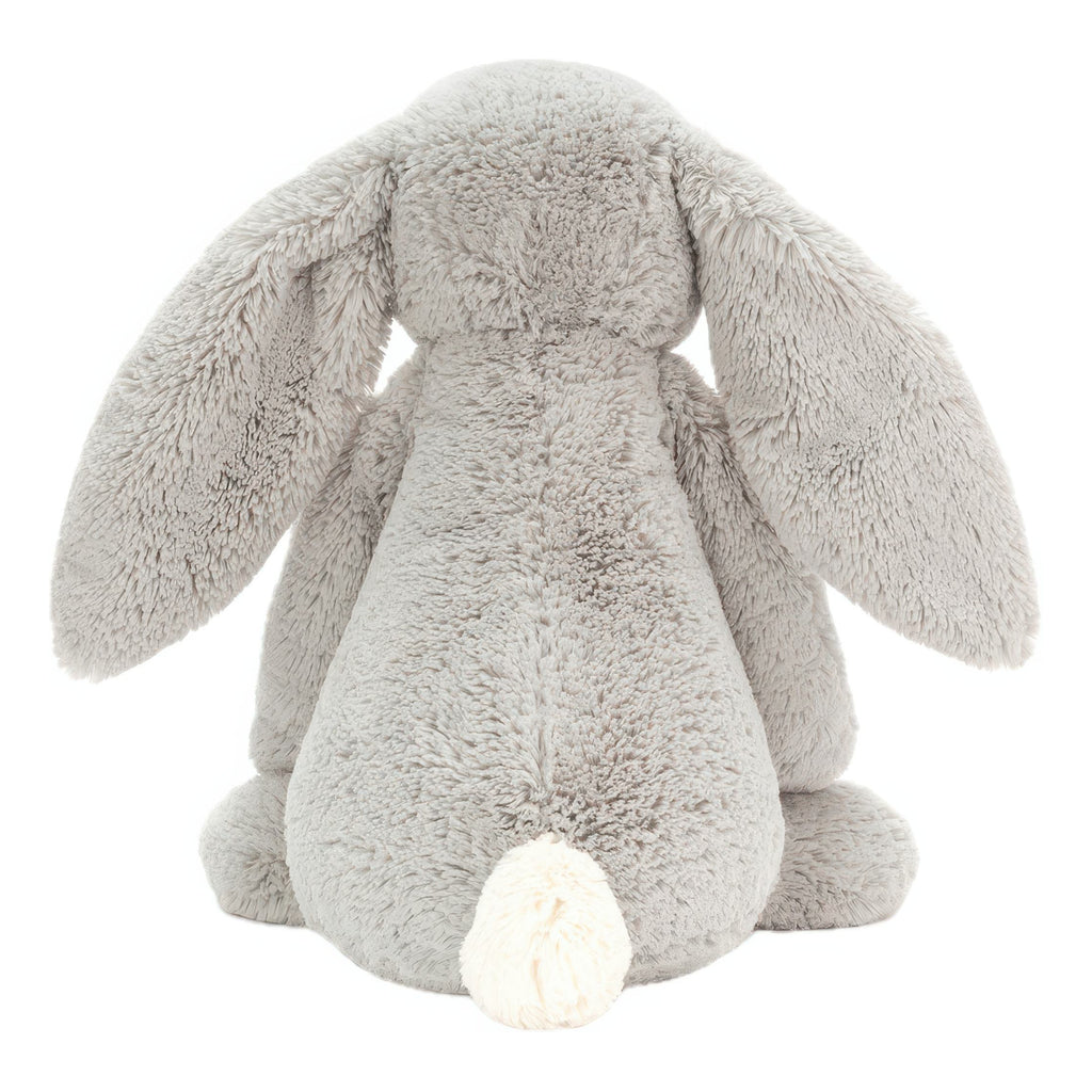 Back of Jellycat Bashful Silver Bunny Original.