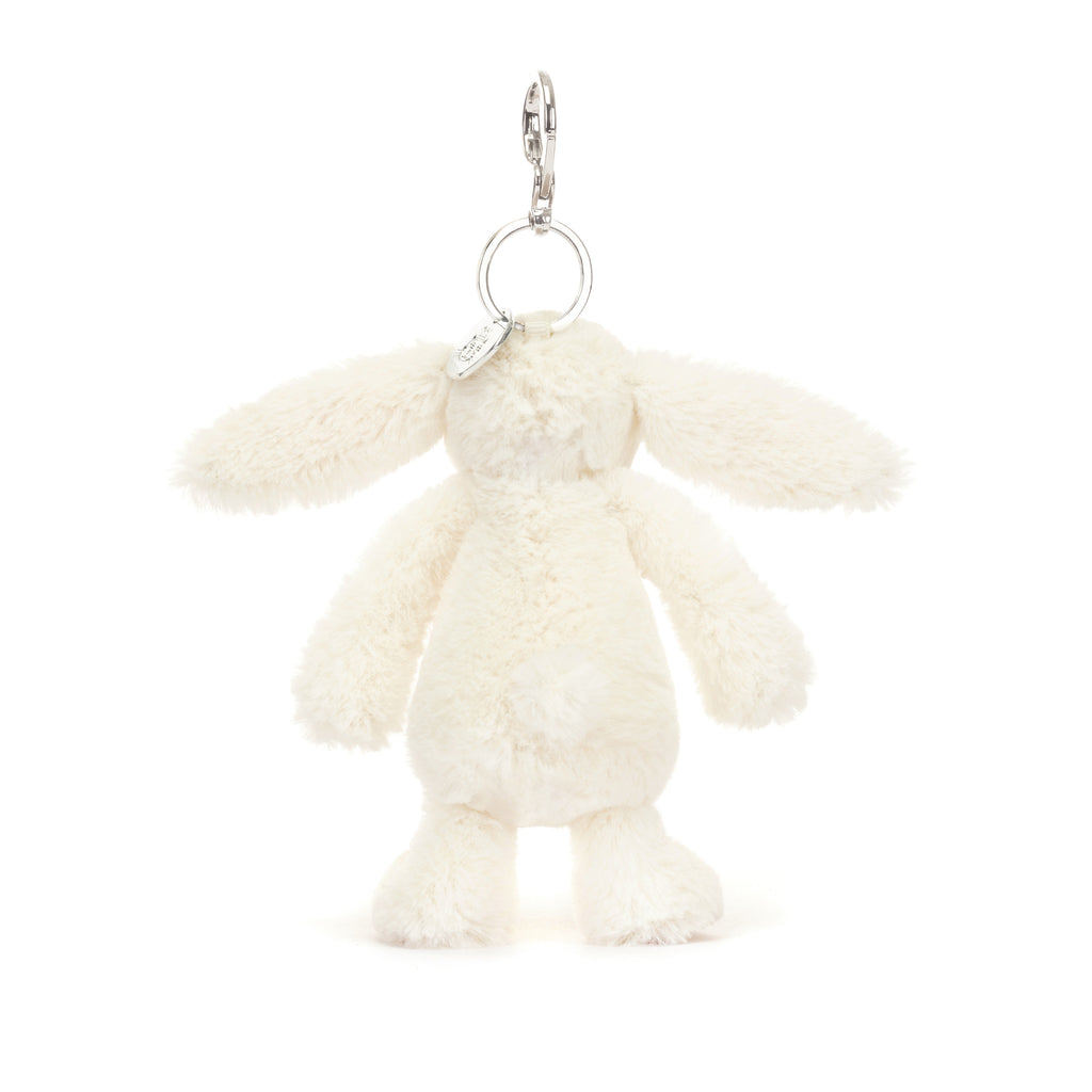 Back of Jellycat Blossom Cream Bunny 'Berry' Bag Charm.