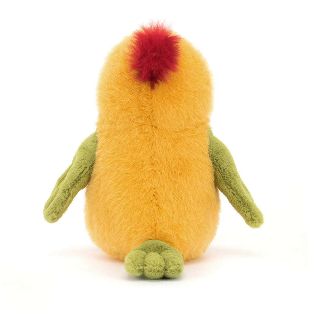 Back of Jellycat Budgeby Parrot.