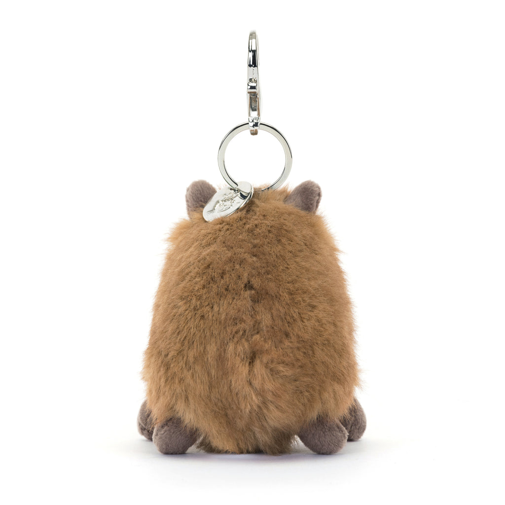 Back of Jellycat Clyde Capybara Bag Charm.