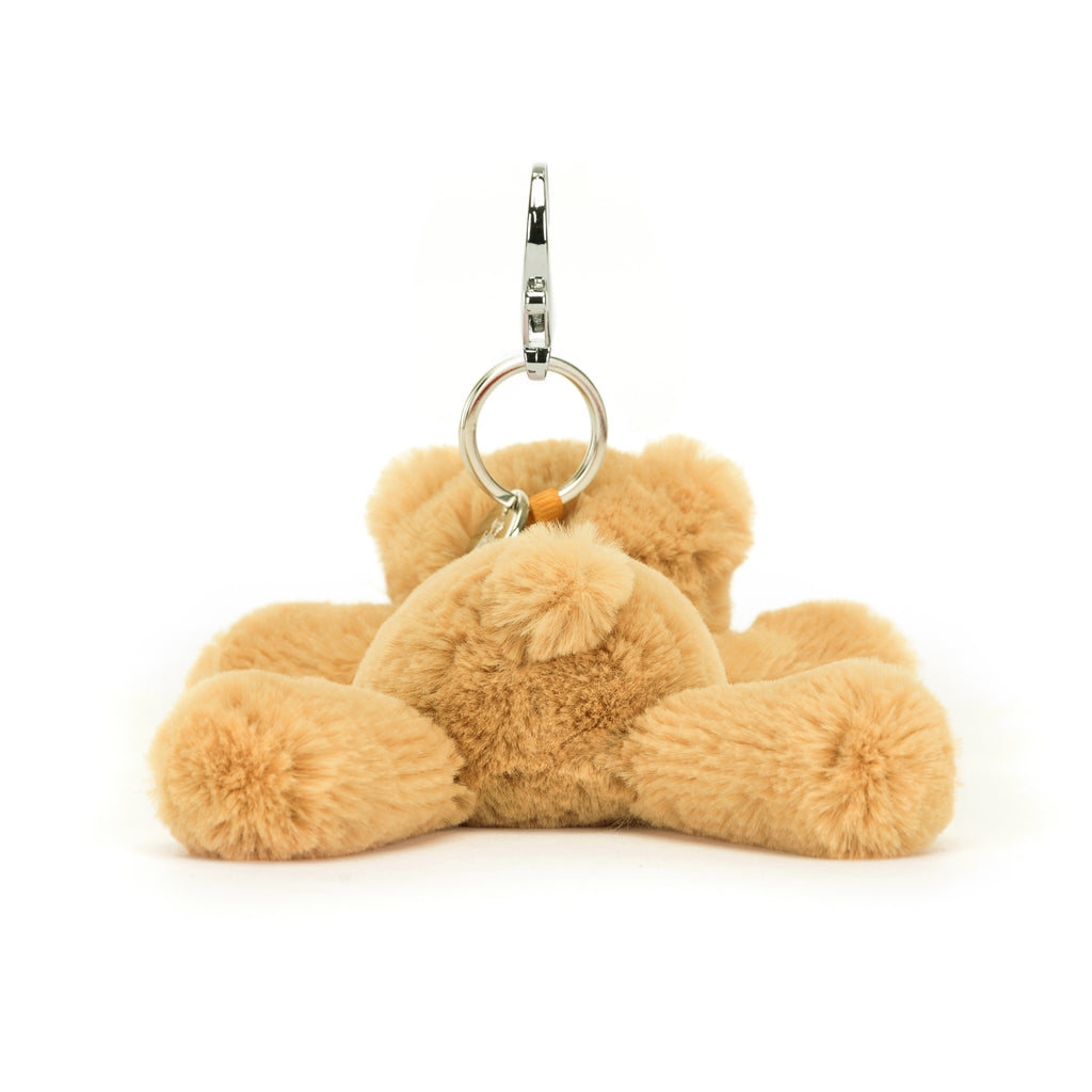 Back of Jellycat Smudge Bear Bag Charm.