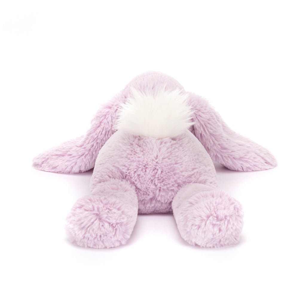 Back of Jellycat Smudge Rabbit Lavender.