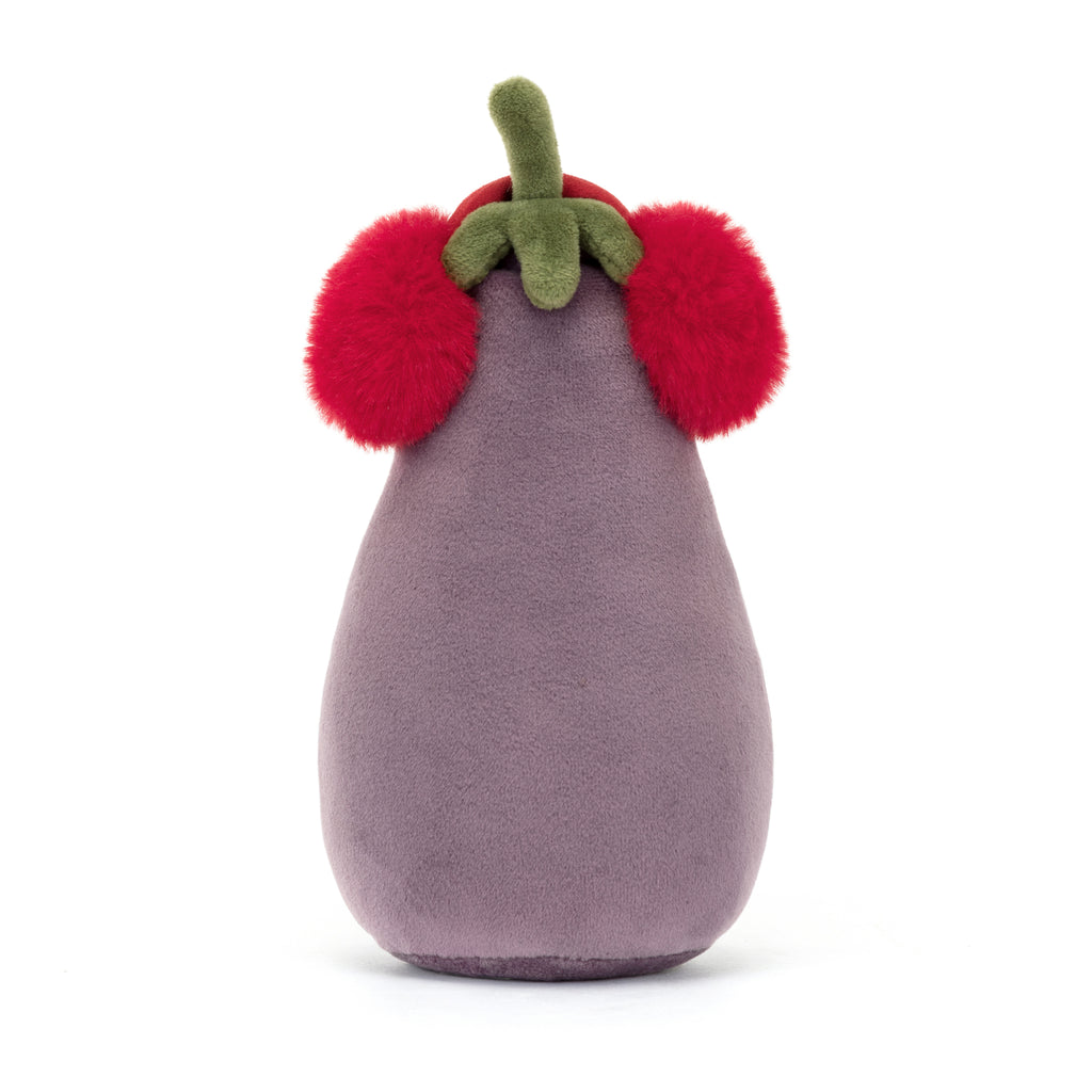 Back of Jellycat Toastie Vivacious Red Eggplant.