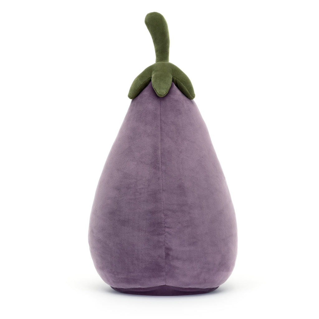 Back of Jellycat Vivacious Vegetable Eggplant Large.