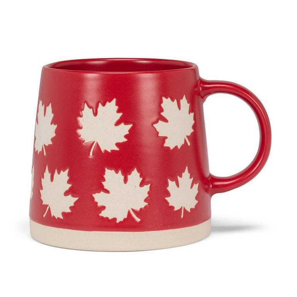 Back of Maple Leaves Wide Base Mug.