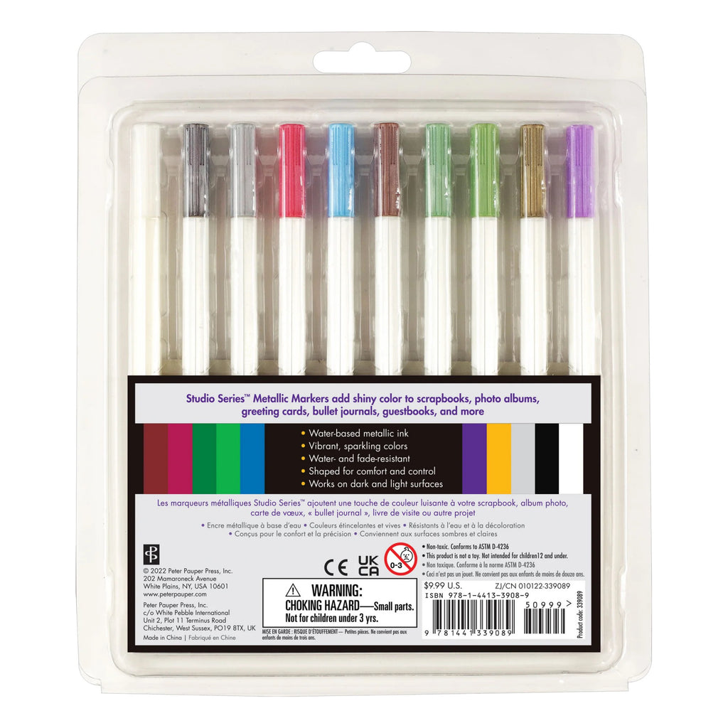 Back of Metallic Markers.