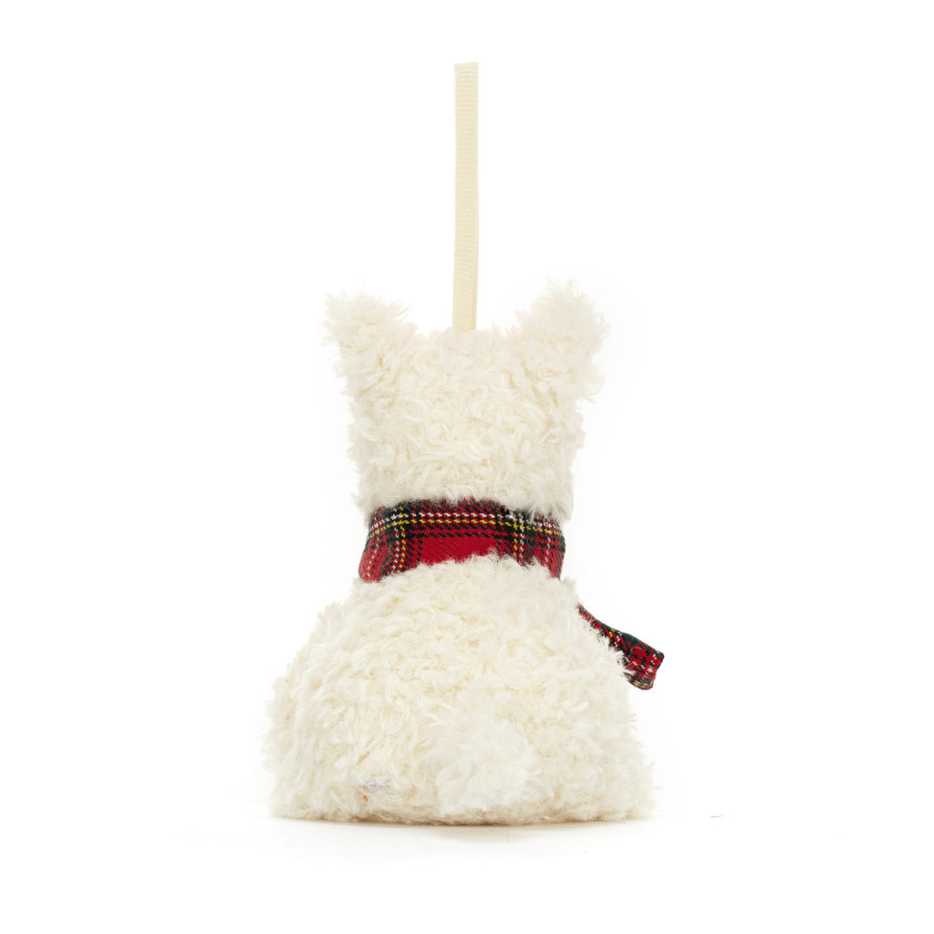 Back of Munro Scottie Dog Ornament.