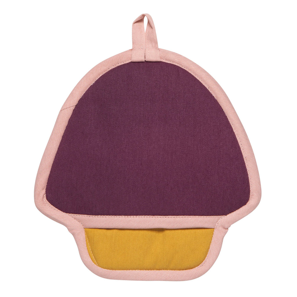 Back of Mushroom Gems Shaped Potholder.