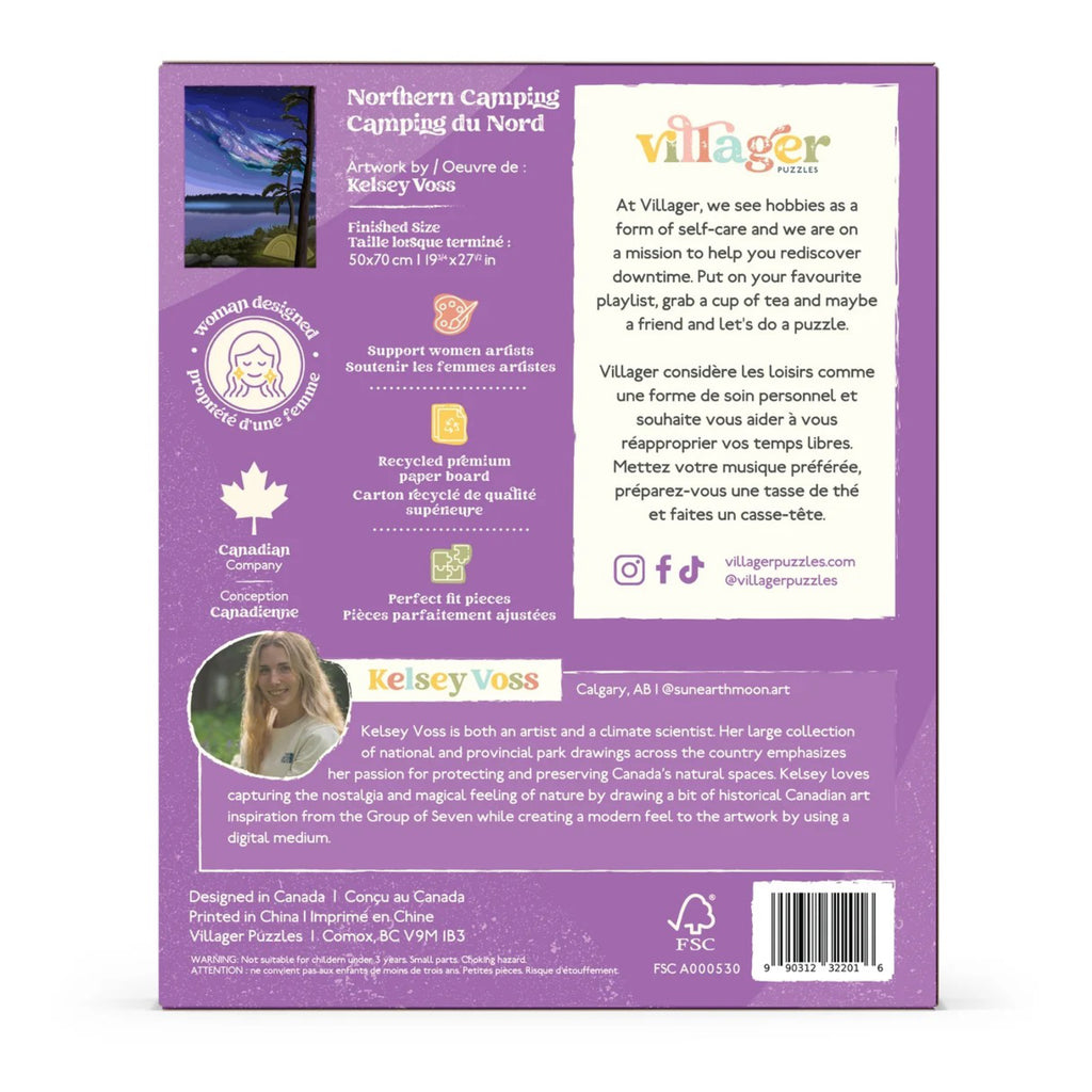 Back of Northern Camping Puzzle.
