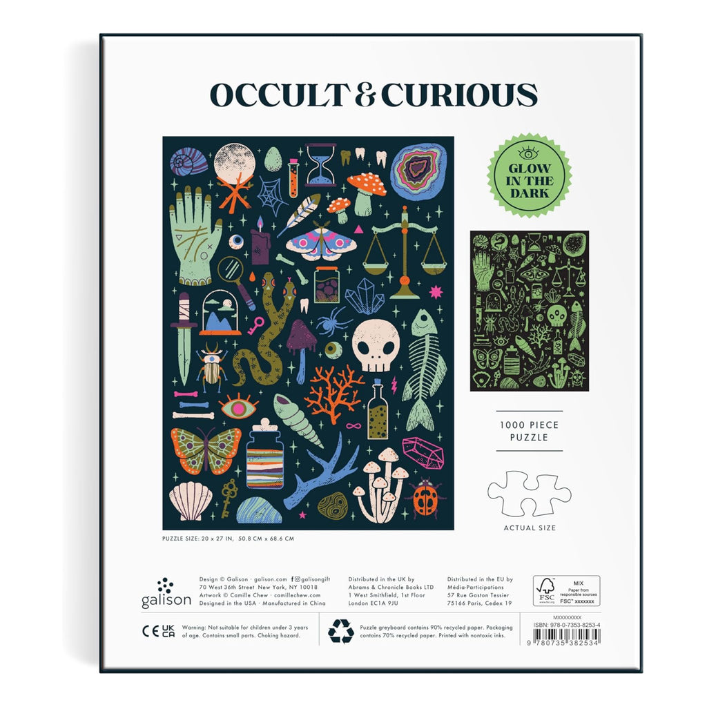 Back of Occult And Curious Glow In The Dark Puzzle.