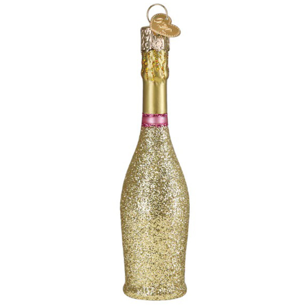 Back of Prosecco Bottle Ornament.