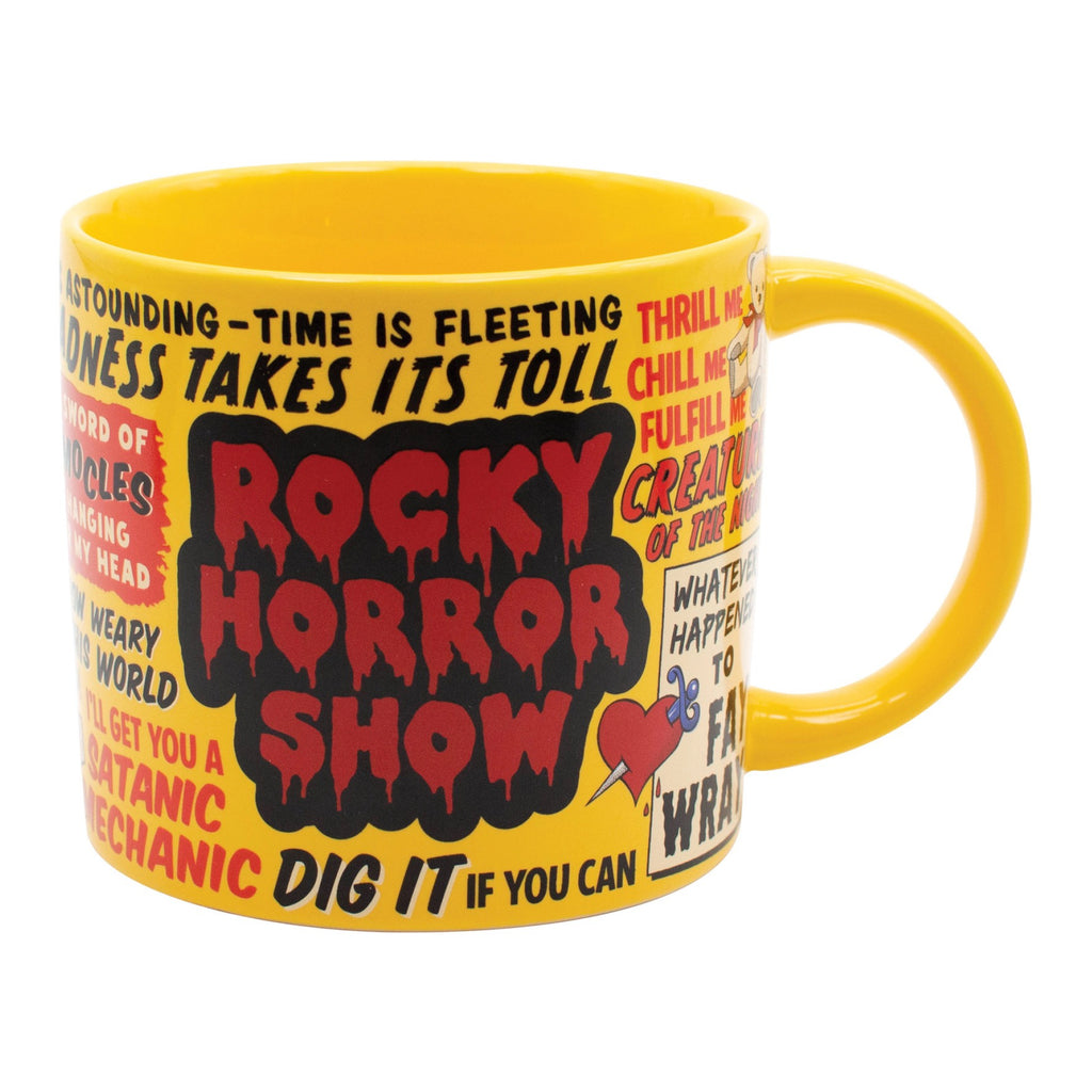 Back of Rocky Horror Quote Mug.