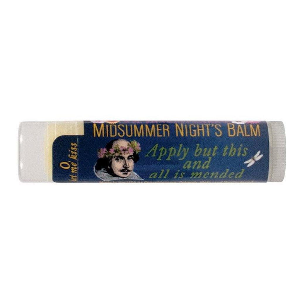 Back of Shakespeare's Midsummer Night's Lip Balm.