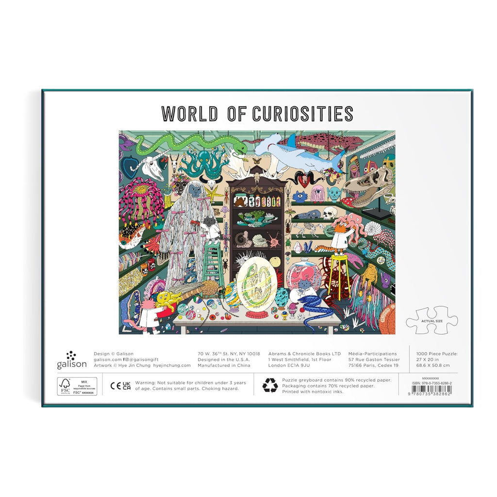 Back of World Of Curiosities 1000 Piece Puzzle.
