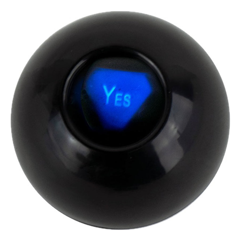 Back of World's Smallest Magic 8 Ball.