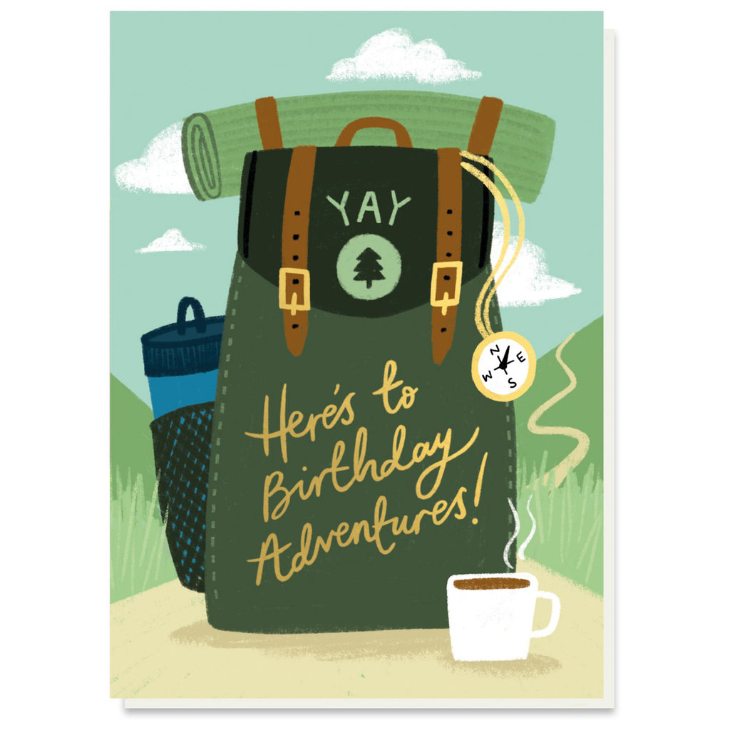 Backpacker Birthday Card.