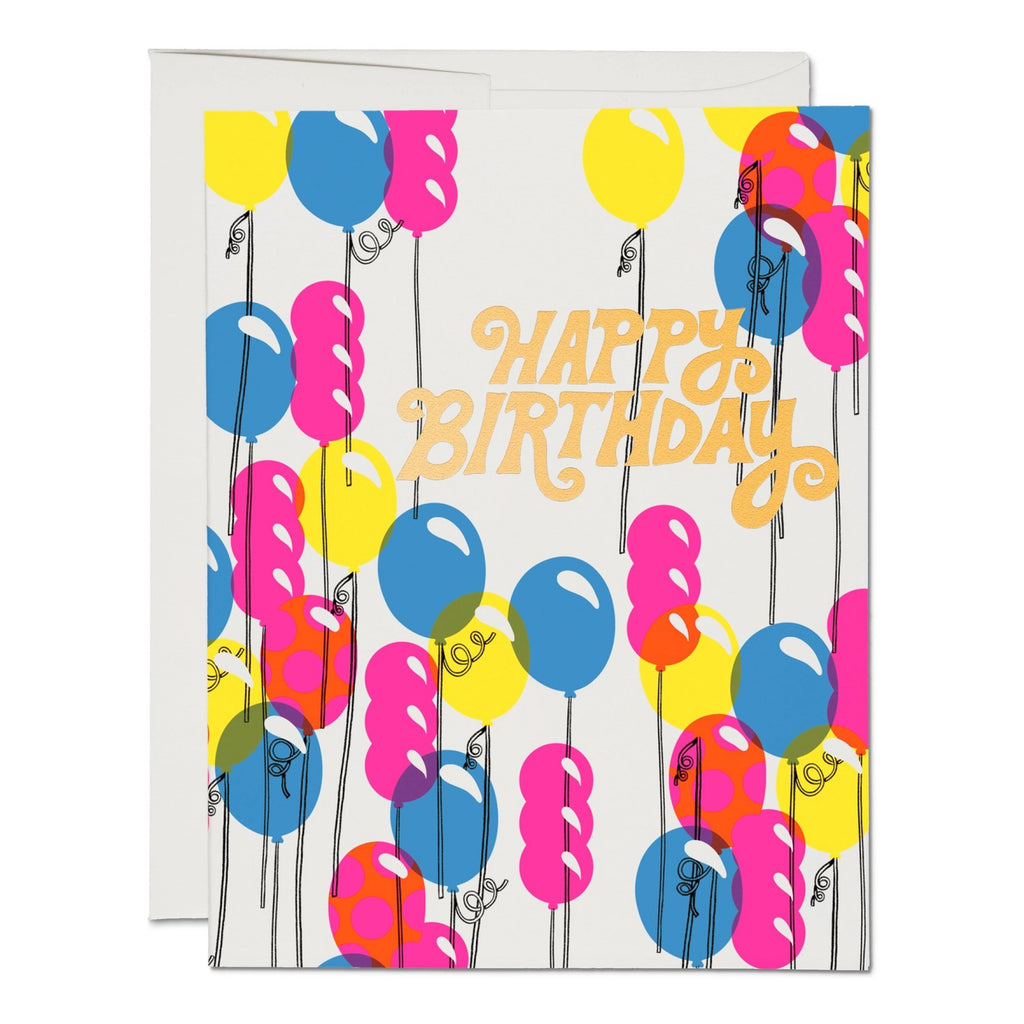 Balloons Foil Stamped Birthday Card.