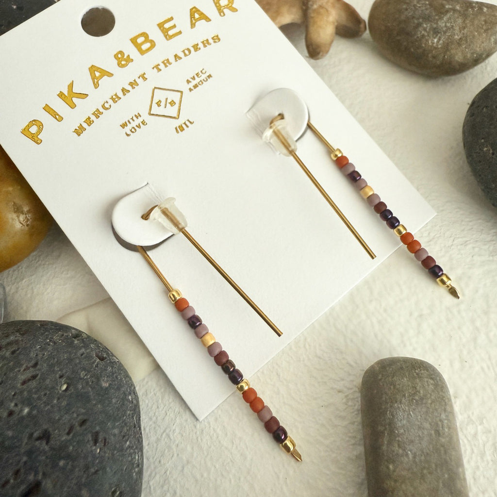 Beaded Bended Wire Earrings Northern Lake packaging.