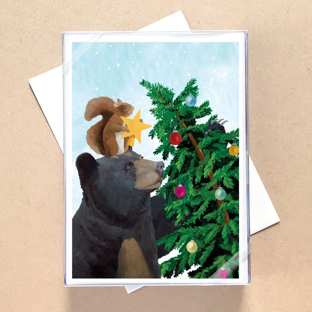 Bear & Squirrel Boxed Holiday Cards packaging.