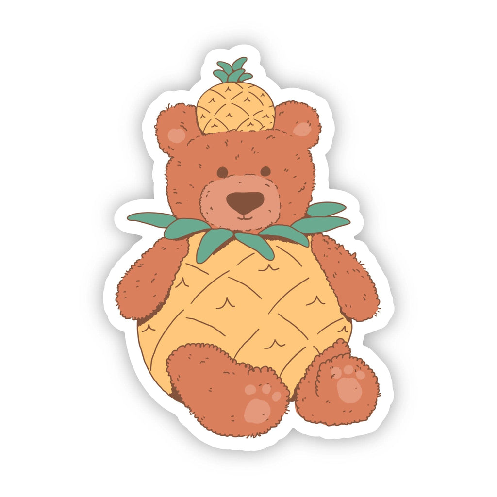 Bear In Pineapple Costume Sticker.