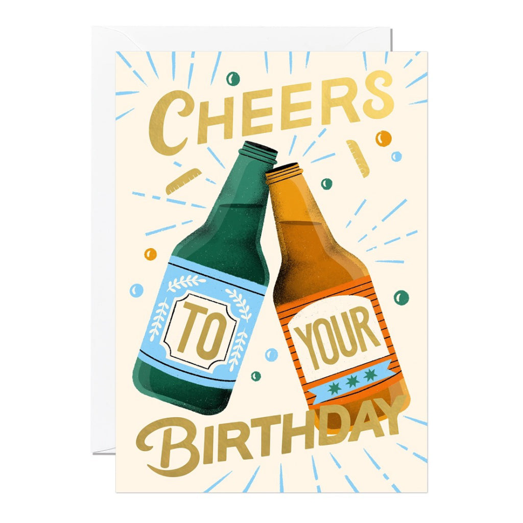 Beer Cheers Birthday Card.