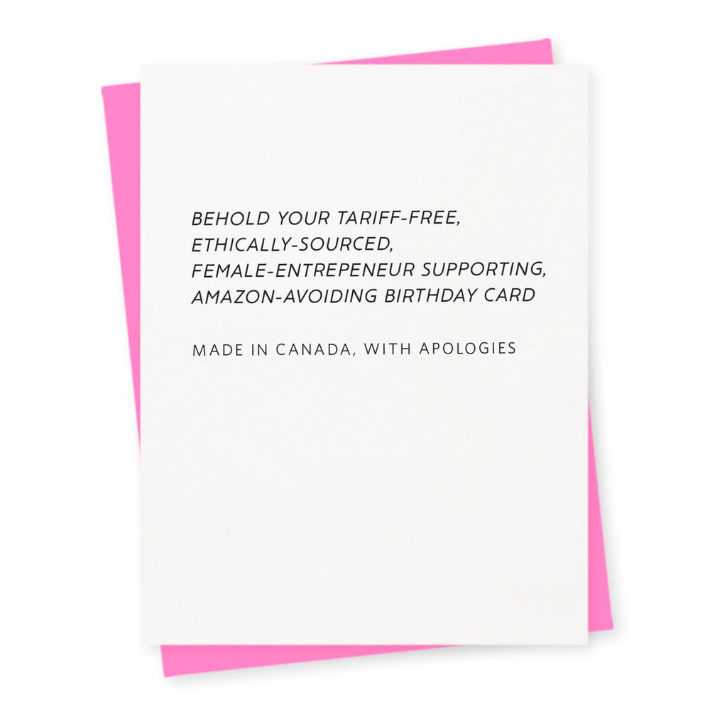 Behold Canadian Letterpress Birthday Card.
