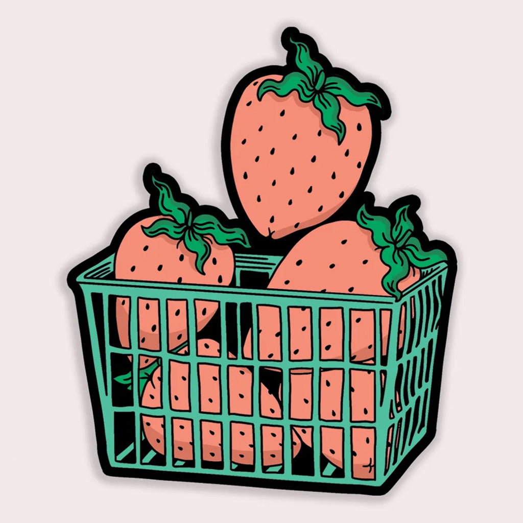 Berry Basket Vinyl Sticker.