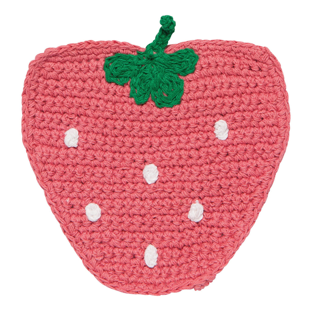 Berry Sweet Crochet Coasters - pink.