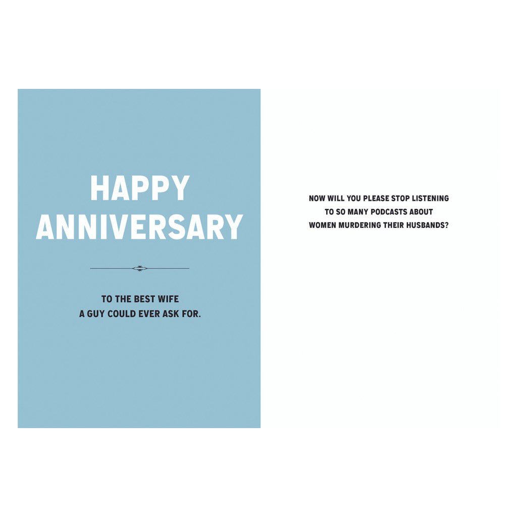 Best Wife Murder Podcasts Anniversary Card front and inside.