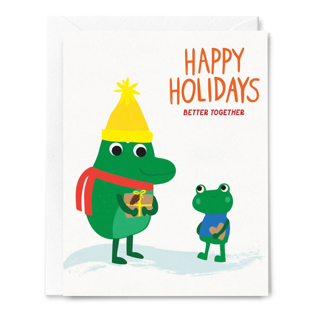 Better Together Frog & Froglet Holidays Card.