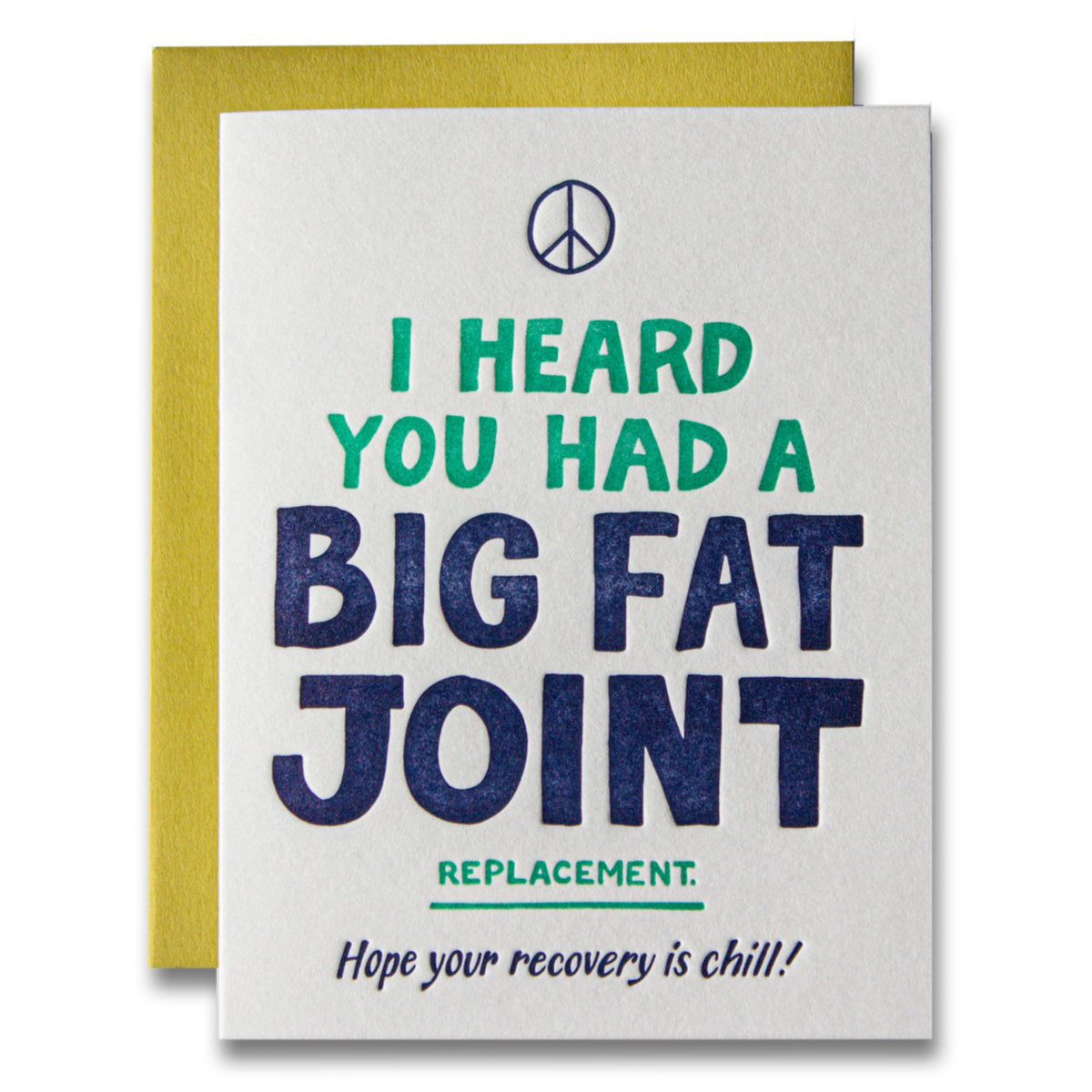 Big Fat Joint Replacement Card Ladyfingers Letterpress Outer Layer