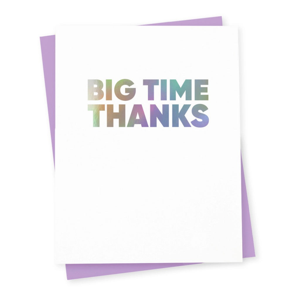holographic thank you cards Big Time Thanks Holographic Foil Card