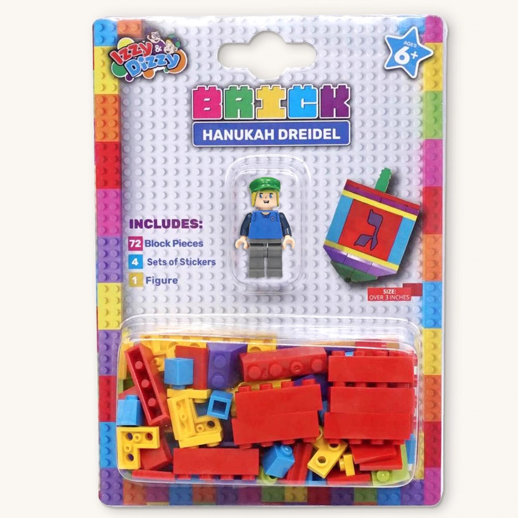 Binyan Bricks Dreidel Set With Minifigure packaging.