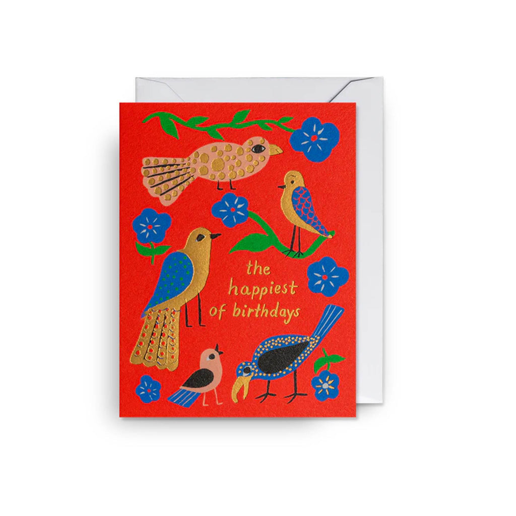 Birds Happiest Of Birthdays Mini Card.