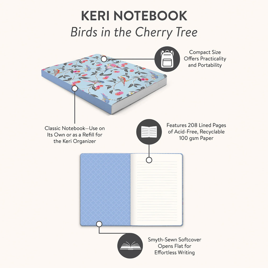 Birds In The Cherry Tree Keri Notebook features.