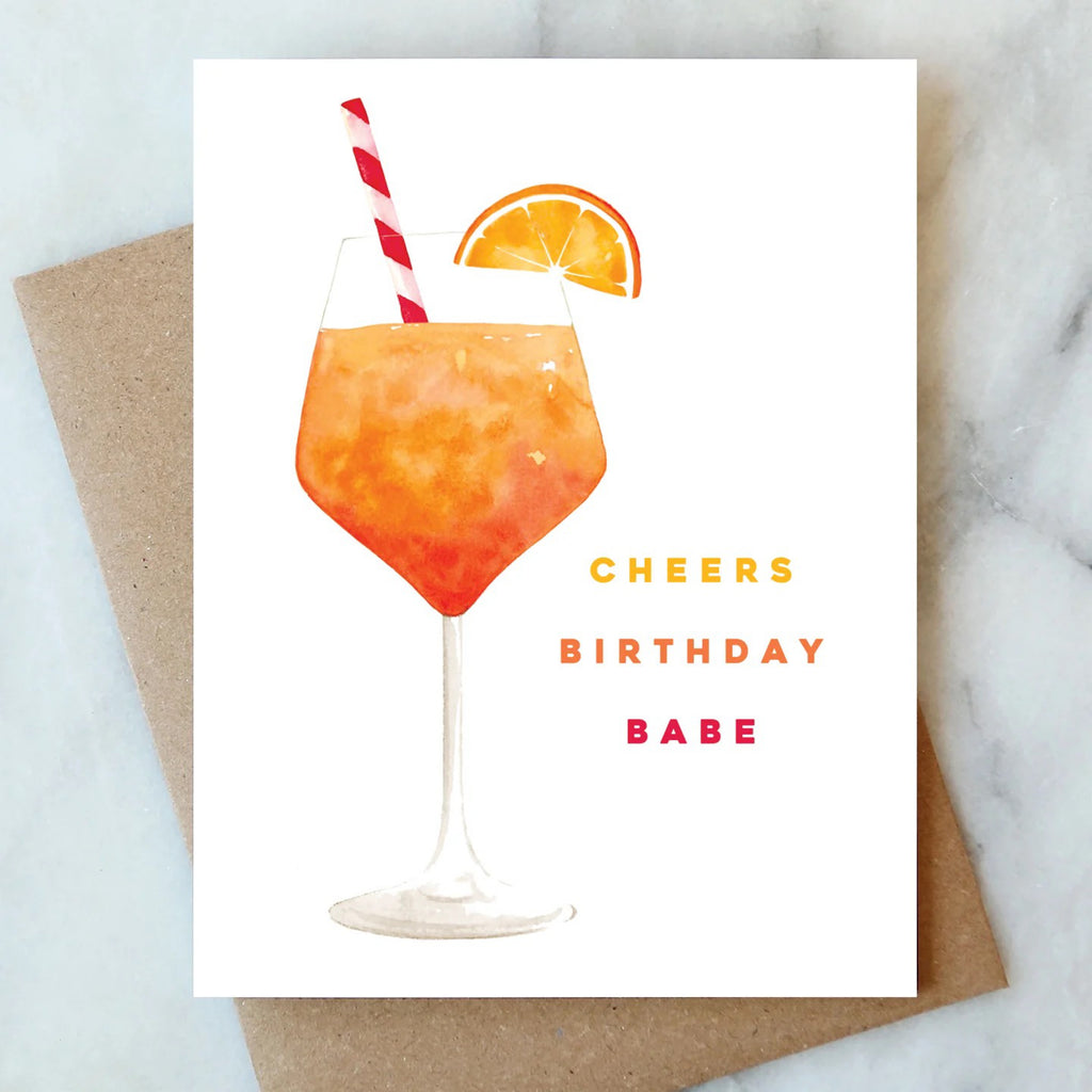 Birthday Babe Aperol Spritz Card.